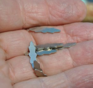 Propeller Style Knife Shield Nickel 7/8" You are buying One Shield Set With Epoxy