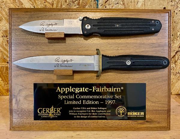 Applegate-Fairbairn 1997 Gerber & Boker Knife Set w/COA Limited Ed. 0029 of 3000