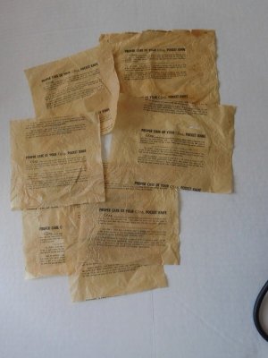   LOT of 7 Case Tested XX Pocket Knife Wrapping Papers 