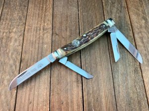 German Eye by Carl Schlieper 4 Blade Congress Stag 