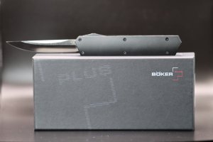 Boker USA Kwaiken OTF Automatic Knife Black Aluminum (3.375" Satin)