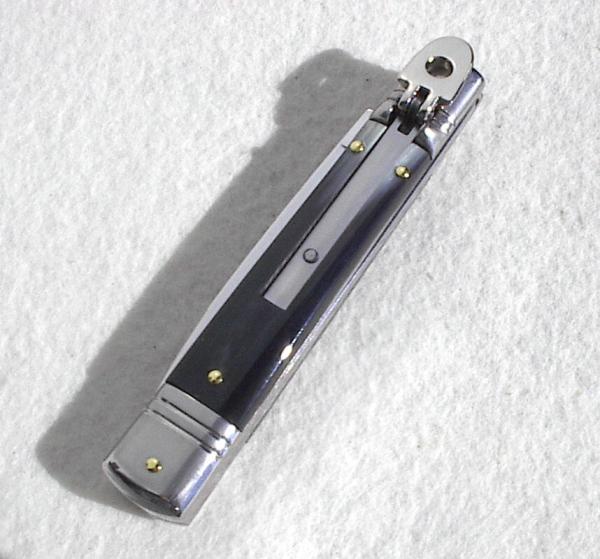 NOS AKC 8" CLASSIC SLIM LEVER LOCK SWEDGE BLADE, GENUINE DARK HORN - MANIAGO ITALY