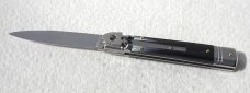 NOS AKC 8" CLASSIC SLIM LEVER LOCK SWEDGE BLADE, GENUINE DARK HORN - MANIAGO ITALY