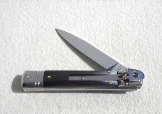 NOS AKC 8" CLASSIC SLIM LEVER LOCK SWEDGE BLADE, GENUINE DARK HORN - MANIAGO ITALY