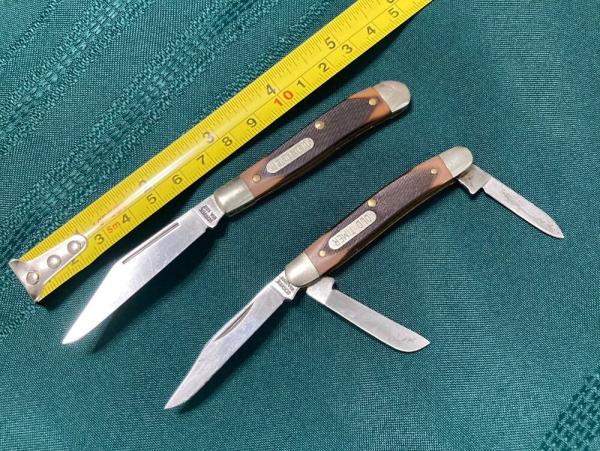 Pair of USA Schrade Old Timer Pocket Knives 120T & 1080T Pair of USA Schrade Old Timer Pocket Knives 120T & 1080T