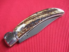 High quality Italian Unique Mechanism LEPRE Stag Switchblade Knife - Limited 2015 MANIAGO ITALY High quality Italian Unique Mechanism LEPRE Stag Switchblade Knife - Limited 2015 MANIAGO ITALY