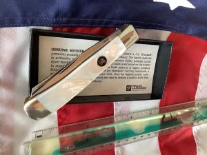 Zwilling J A Henckels Premium 2 Blade Trapper pocket knife with Great Mother of Pearl Handles - NOS