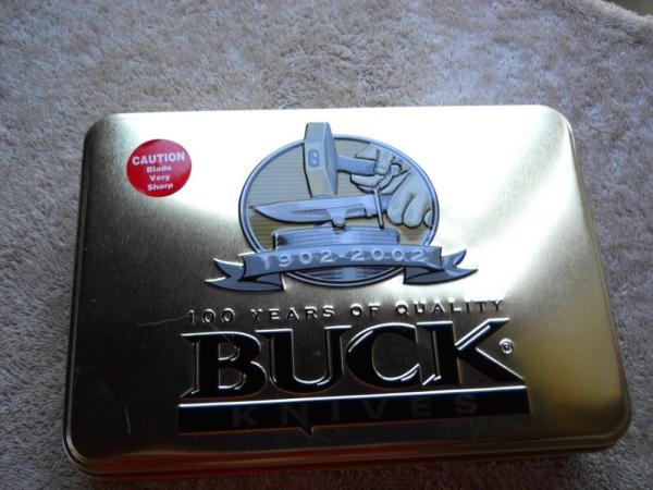 Buck 112 Knife / Sheath / Tin 1902 2002 Anniversary Knife Buck 112 Knife / Sheath / Tin 1902 2002 Anniversary Knife