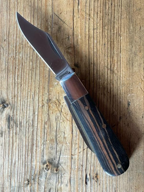 A Wright & Son Traditional 2-Blade Barlow knife with Ebony scales and Clip/Pen Blades