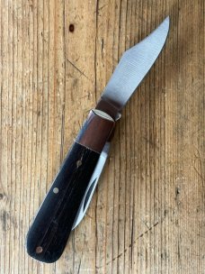 A Wright & Son Traditional 2-Blade Barlow knife with Ebony scales and Clip/Pen Blades