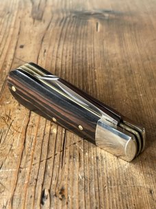 A Wright & Son Traditional 2-Blade Barlow knife with Ebony scales and Clip/Pen Blades