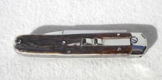 NEW AGA CAMPOLIN 8" GENUINE STAG AUTOMATIC BARON CAMPOLIN, ITALY W/BOX & LEATHER POUCH