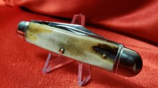 Great Eastern Cutlery 68 Sambar Stag New/Mint in Tube with Button and Brown Waxed Paper. Beautiful!