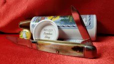 Great Eastern Cutlery 68 Sambar Stag New/Mint in Tube with Button and Brown Waxed Paper. Beautiful!