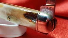 Great Eastern Cutlery 68 Sambar Stag New/Mint in Tube with Button and Brown Waxed Paper. Beautiful!