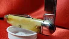 Great Eastern Cutlery 68 Sambar Stag New/Mint in Tube with Button and Brown Waxed Paper. Beautiful!
