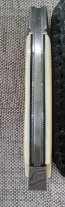 Vincenzo Balistreri Elephant Ivory Native Taillock 4" cld..Rwl34..liners..Damascus button. filework Vincenzo Balistreri Elephant Ivory Native Taillock 4" cld..Rwl34..liners..Damascus button. filework