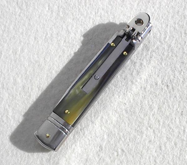 NOS AKC 8" CLASSIC SLIM LEVER LOCK SWEDGE BLADE, GENUINE BRAZILIAN HORN - MANIAGO ITALY