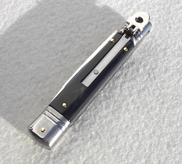 NOS AKC 8" CLASSIC SLIM LEVER LOCK SWEDGE BLADE, GENUINE BRAZILIAN HORN - MANIAGO ITALY