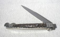 NEW AGA CAMPOLIN 12" ITALIAN SICILIANO GENUINE STAG 4 MILLIMETER BLADE, NICKEL SILVER BOLSTERS