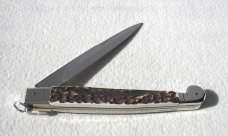 NEW AGA CAMPOLIN 12" ITALIAN SICILIANO GENUINE STAG 4 MILLIMETER BLADE, NICKEL SILVER BOLSTERS