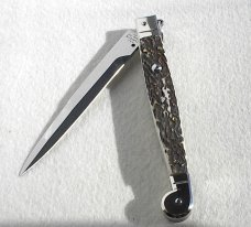 NEW AGA CAMPOLIN 12" ITALIAN SICILIANO GENUINE STAG 4 MILLIMETER BLADE, NICKEL SILVER BOLSTERS