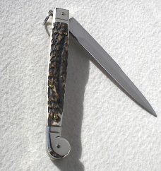 NEW AGA CAMPOLIN 12" ITALIAN SICILIANO GENUINE STAG 4 MILLIMETER BLADE, NICKEL SILVER BOLSTERS