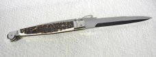 NEW AGA CAMPOLIN 12" ITALIAN SICILIANO GENUINE STAG 4 MILLIMETER BLADE, NICKEL SILVER BOLSTERS