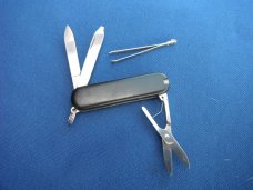 Victorinox 58mm Pocketknife Green Six Functions Used All Blades Snap Department of the Army Logo SAK