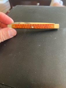 1940/52 Case XX Stainless 6296X Red Bone Handle Citrus/Melon Tester With Two Stainless Steel Blades