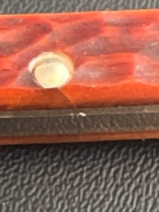 1940/52 Case XX Stainless 6296X Red Bone Handle Citrus/Melon Tester With Two Stainless Steel Blades
