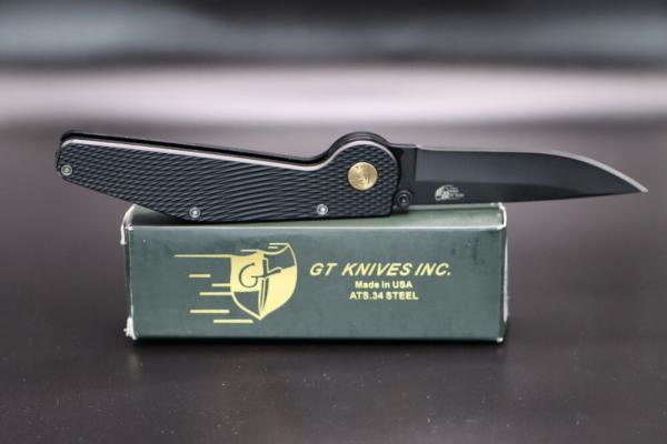 GT Knives GT-103 Full Automatic Black Drop Point USA made GT Knives GT-103 Full Automatic Black Drop Point USA made