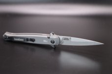 Kershaw Launch 8 Stiletto Automatic Knife Gray/CF (3.5" Stonewash) 7150