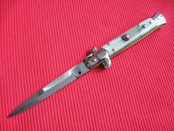 New ITALY INOX 9" BLONDE HORN Bayonet BLADE ITALIAN STILETTO Knife New ITALY INOX 9" BLONDE HORN Bayonet BLADE ITALIAN STILETTO Knife
