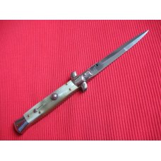 New ITALY INOX 9" BLONDE HORN Bayonet BLADE ITALIAN STILETTO Knife New ITALY INOX 9" BLONDE HORN Bayonet BLADE ITALIAN STILETTO Knife