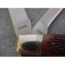 Vintage REMINGTON BULLET, R1273 Large, 2 Blade, "Banana" Trapper Pattern, Etched and Mint-in-the Box