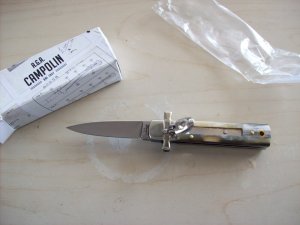 A. G. A. Campolin Dominus Lever Maltese Cross 6 Incher W/Brazilian Horn Handles  NIB