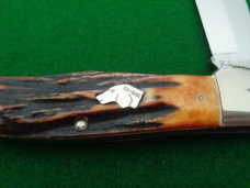 RARE, RARE, RARE Original c. 1920's-30's KA-BAR DOGSHEAD 2 Blade Folding Hunter STAG MINT ! 