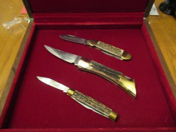 Browning 3 Knife Stag Centennial Set 1878 to 1978  Serial # 1131 