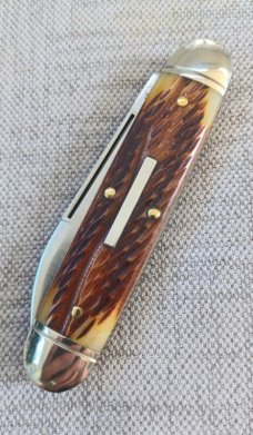 GECS 352216 The Drover...Blade Forum's #35 Double End Harness Jack..Burnt Orange Worm Groove Bone.NI