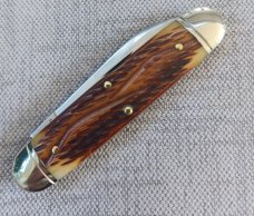 GECS 352216 The Drover...Blade Forum's #35 Double End Harness Jack..Burnt Orange Worm Groove Bone.NI