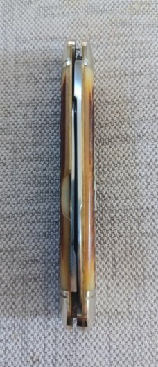 GECS 352216 The Drover...Blade Forum's #35 Double End Harness Jack..Burnt Orange Worm Groove Bone.NI