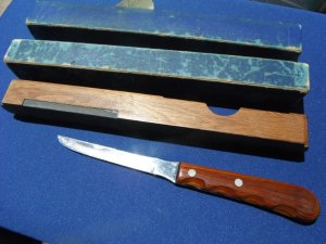 Rare Case XX (1950's) Vintage 5" Carve Master "P-Bar" Utility Knife W / Tray & Box.  CASE XX USA  