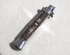 NEW F.LLi BELTRAME COLTELLERIE 9" GENUINE STAG ITALIAN STILETTO -  WITH BOX