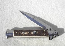 NEW F.LLi BELTRAME COLTELLERIE 9" GENUINE STAG ITALIAN STILETTO -  WITH BOX