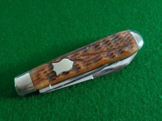c.1910's-20's ROBESON Shuredge Rochester, NY 62262 Large JACK Worm Groove Bone "OUR LEADER" ETCH 