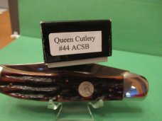 Queen Cutlery Amber Carved Bone Stag Large Folding Hunter Pattern # 44 Queen Cutlery Amber Carved Bone Stag Large Folding Hunter Pattern # 44
