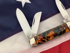 Bulldog Brand 1999 Cattle Knife with Nice Synthetic Duck Feather Handles -NOS Bulldog Brand 1999 Cattle Knife with Nice Synthetic Duck Feather Handles -NOS
