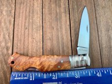 A.G. Russell Seki Japan Made Lockback Quince Burlwood ATS-34 Stainless Early 2000’s 
