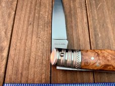 A.G. Russell Seki Japan Made Lockback Quince Burlwood ATS-34 Stainless Early 2000’s 